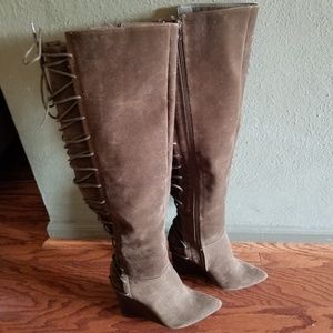 Olive Wedge Boots 9.5